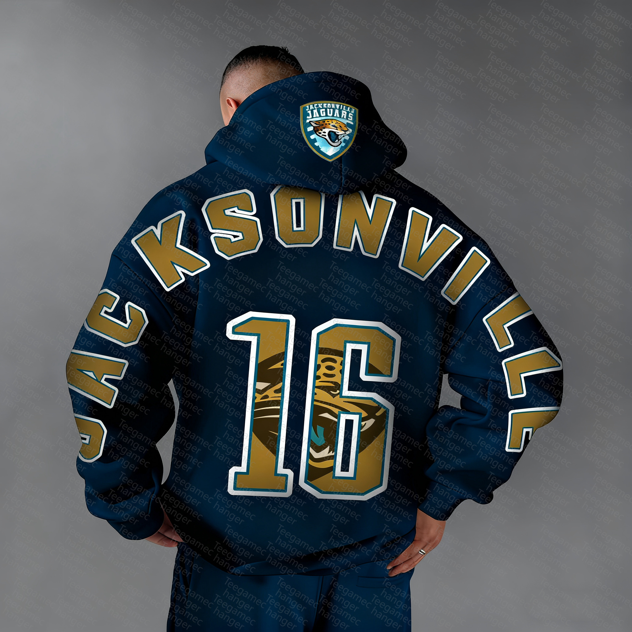 Unisex "Jacksonville Jaguars" Graphic Streetwear Vintage Plush Hoodie