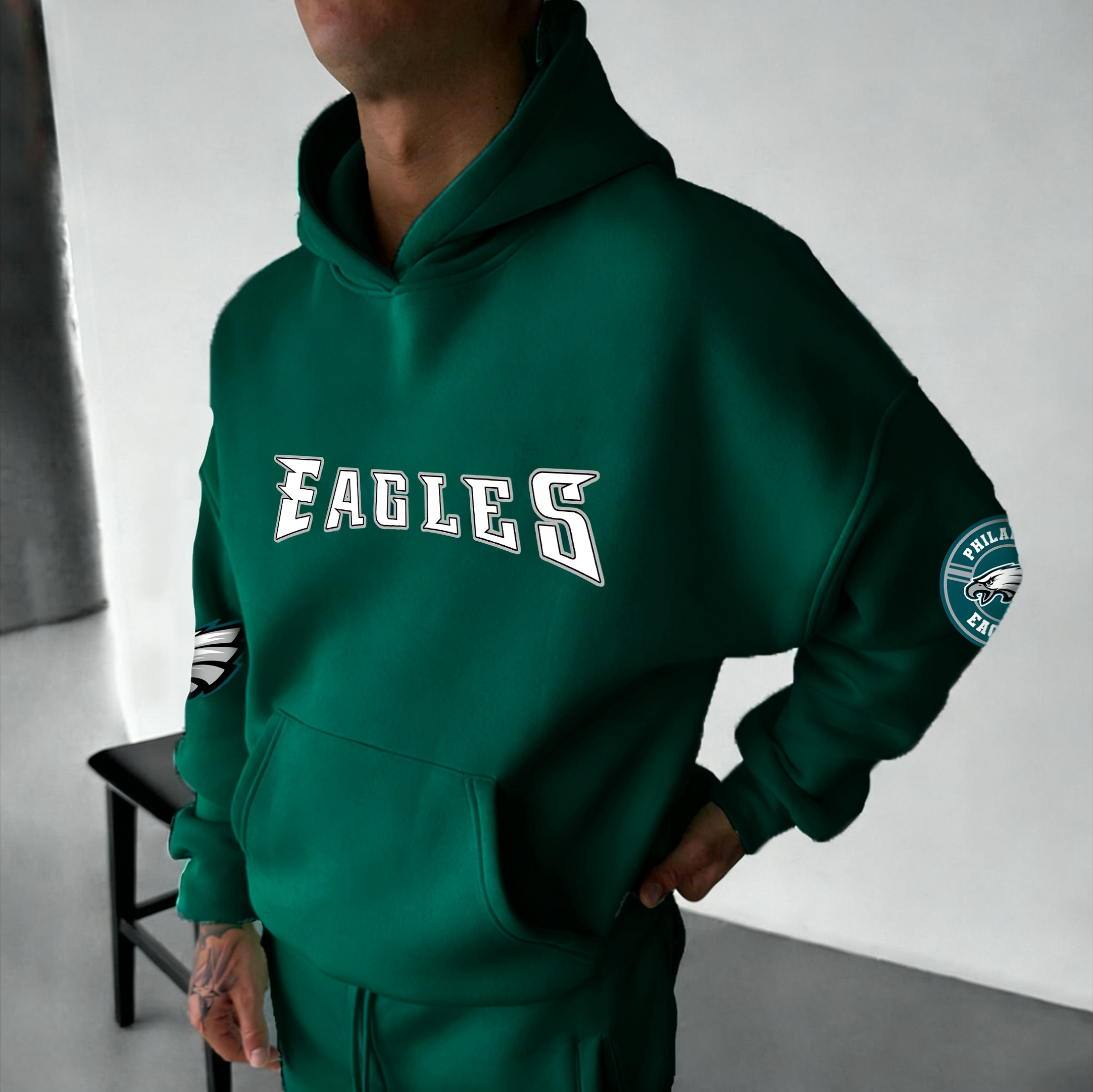 Unisex "Philadelphia Eagles" Graphic Streetwear Vintage Plush Hoodie