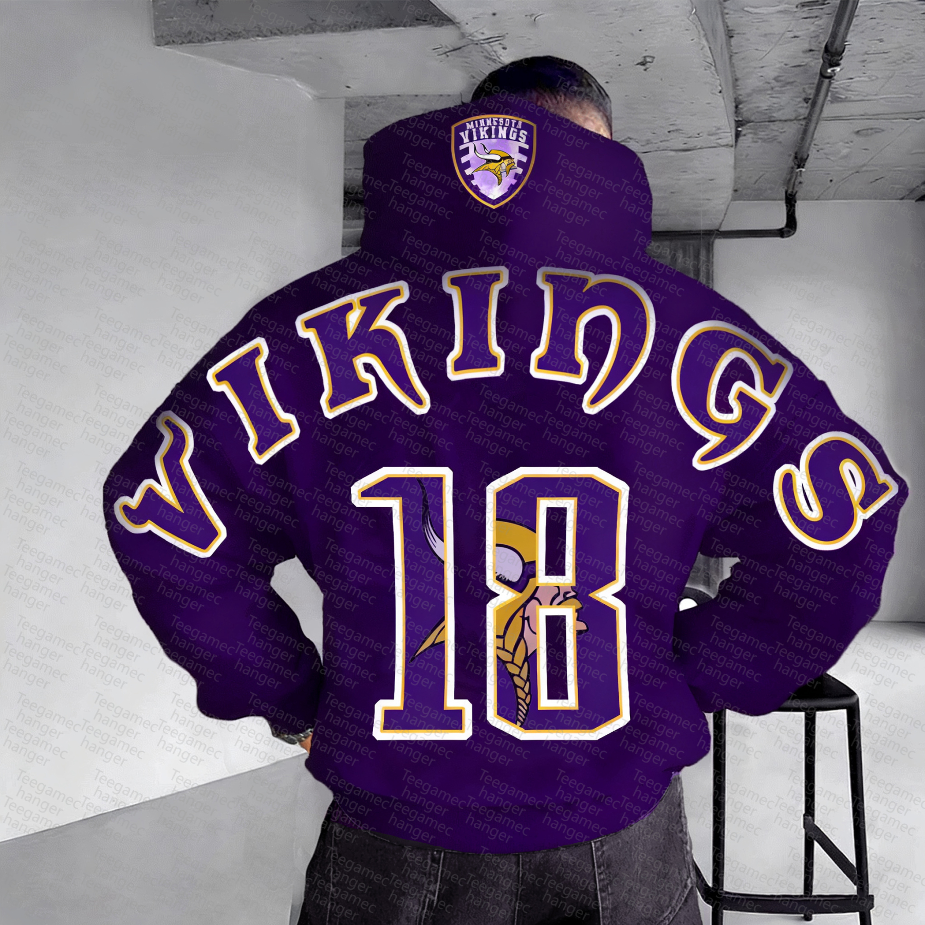 Unisex "NFL" Graphic Streetwear Vintage Plush Hoodie