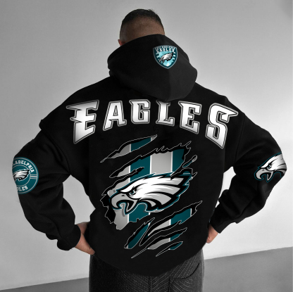Unisex "Philadelphia Eagles" Graphic Streetwear Vintage Plush Hoodie