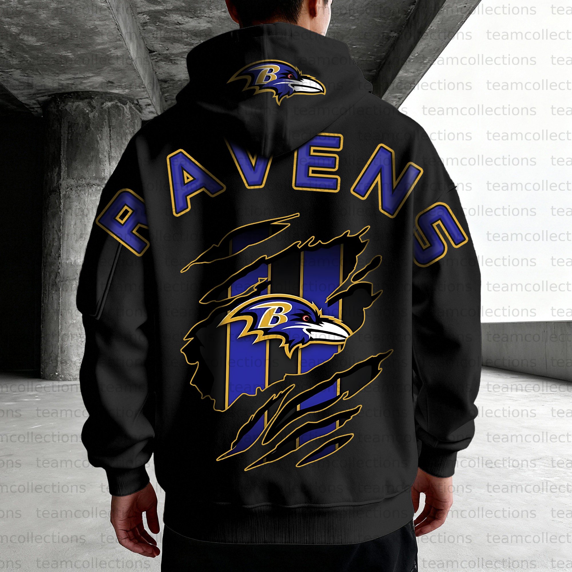 Unisex "Baltimore Ravens" Graphic Streetwear Vintage Plush Hoodie