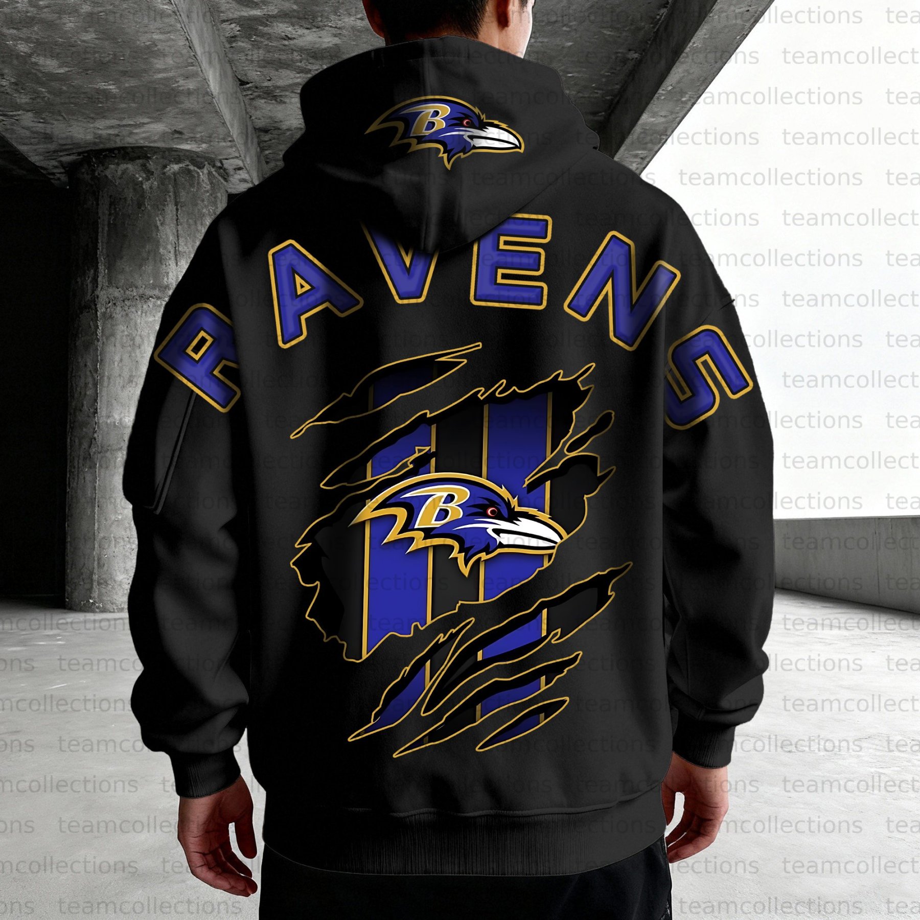 Unisex "Baltimore Ravens" Graphic Streetwear Vintage Plush Hoodie