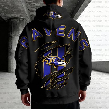 Unisex "Baltimore Ravens" Graphic Streetwear Vintage Plush Hoodie
