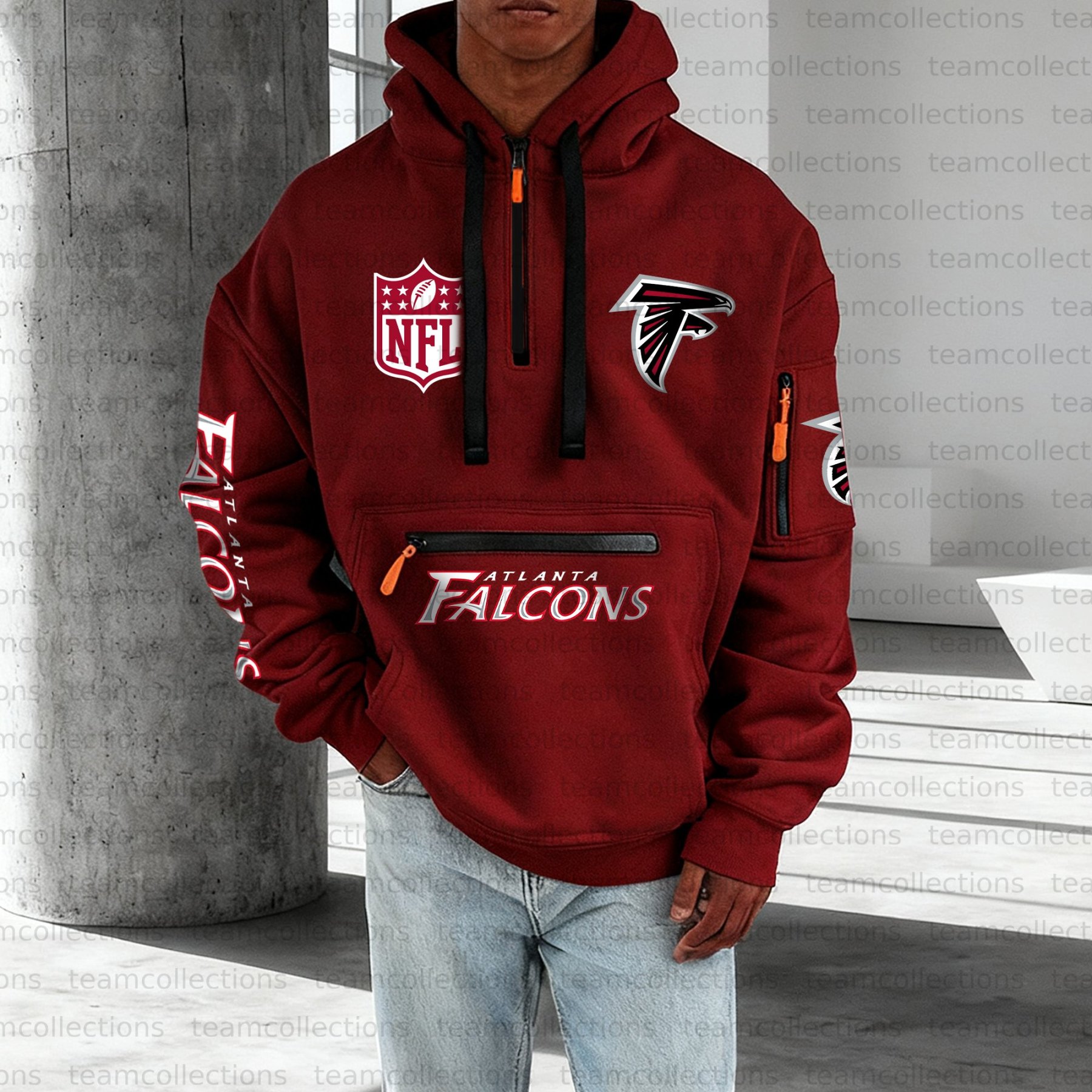 Unisex "Atlanta Falcons" Graphic Streetwear Vintage Plush Hoodie