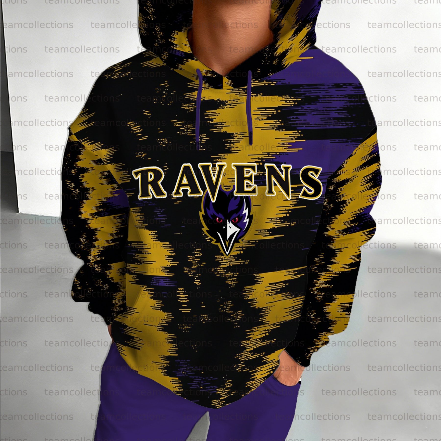Unisex "Baltimore Ravens" Graphic Streetwear Vintage Plush Hoodie