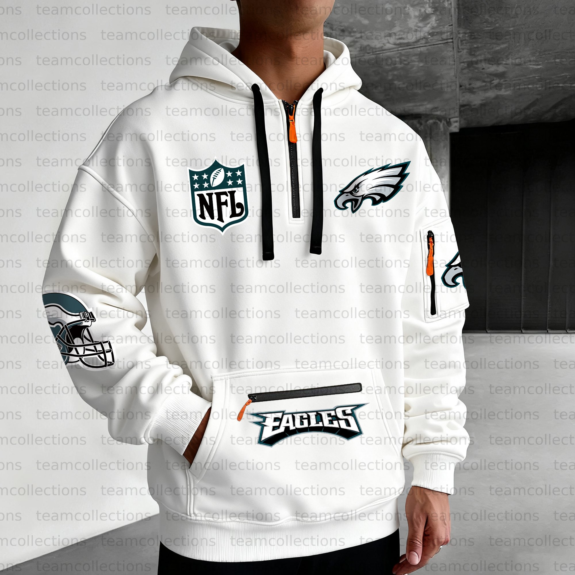 Unisex "Philadelphia Eagles " Graphic Streetwear Vintage Plush Hoodie