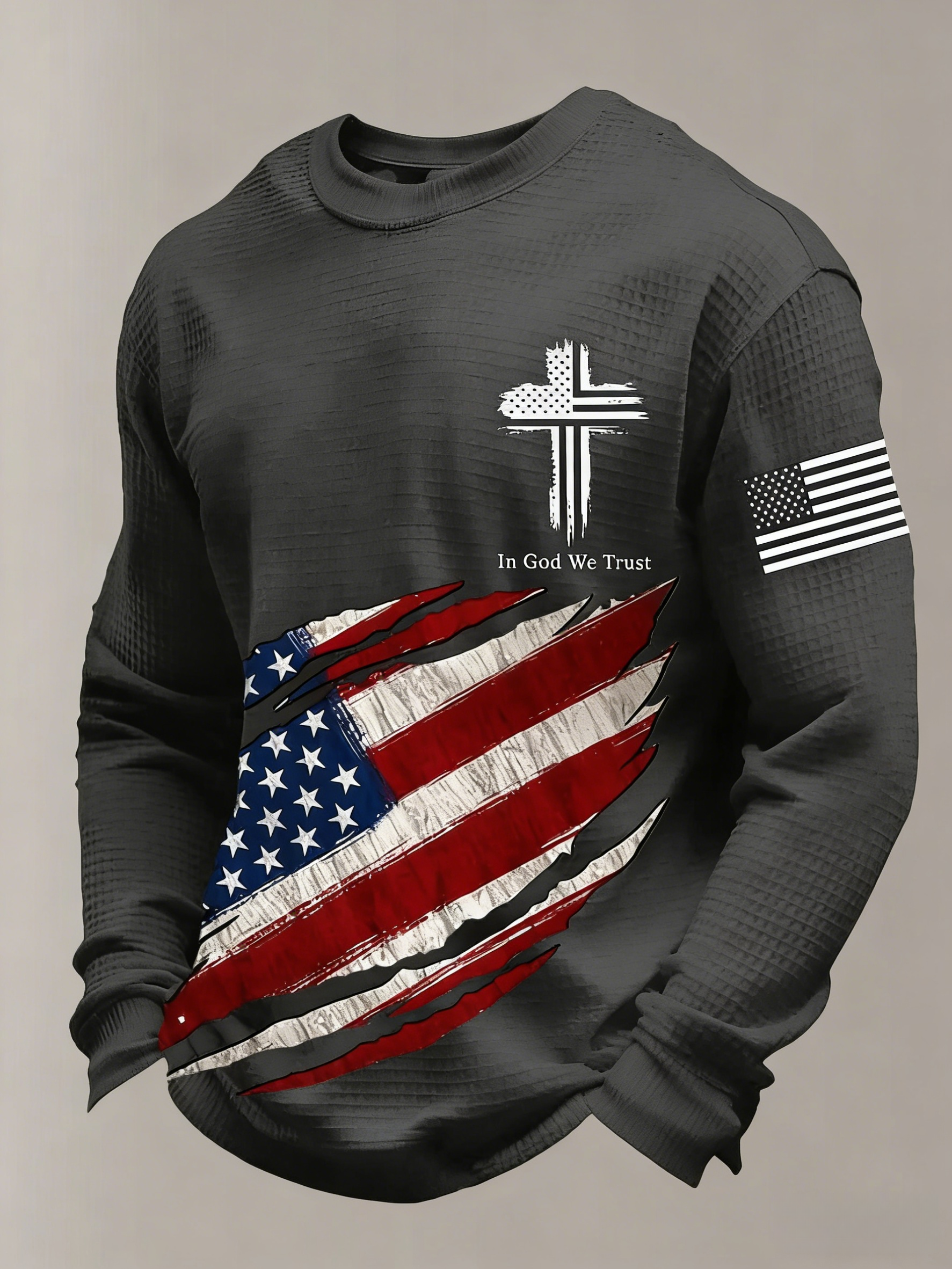 Men's Retro Faith Printed Casual Long-Sleeved Top