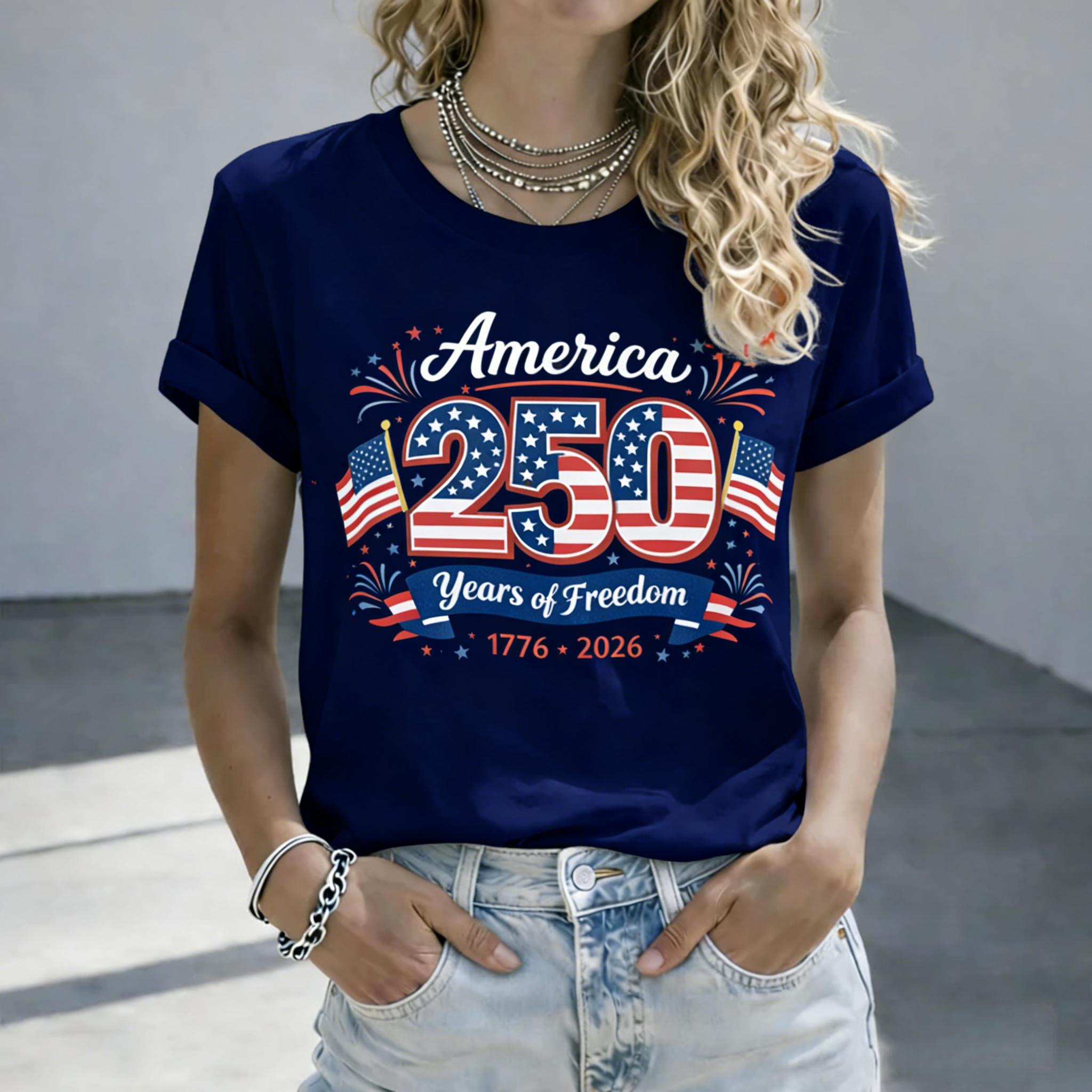 Women's 250th Anniversary Printed Casual T-Shirt