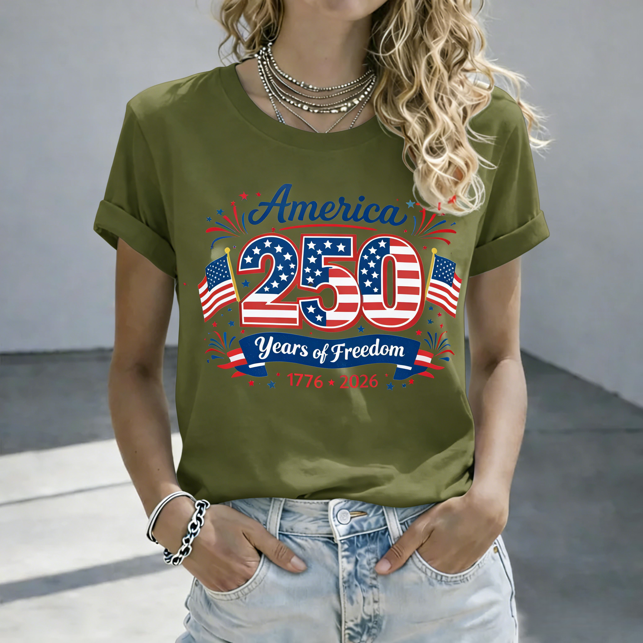 Women's 250th Anniversary Printed Casual T-Shirt