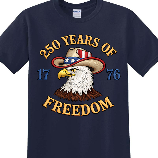Faux Embroidery Patriotic Eagle Dark Shirt | USA 250 Years Of Freedom Shirt, Patriotic Tee 684492