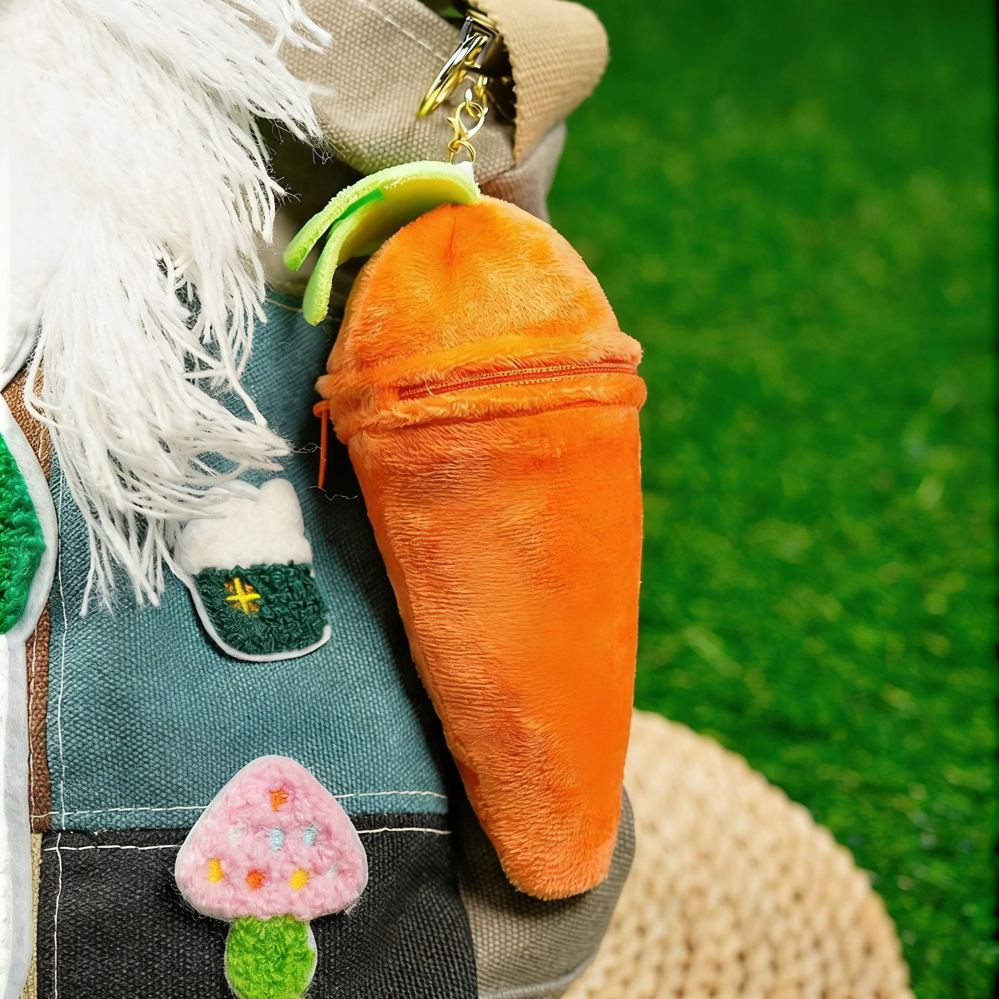 Personalized Little Bunny Hiding in A Zip-Up Carrot 100% Cotton Stuffed Plush Toy with Name and Keychain Easter Basket Stuffers Birthday Gift for Kids