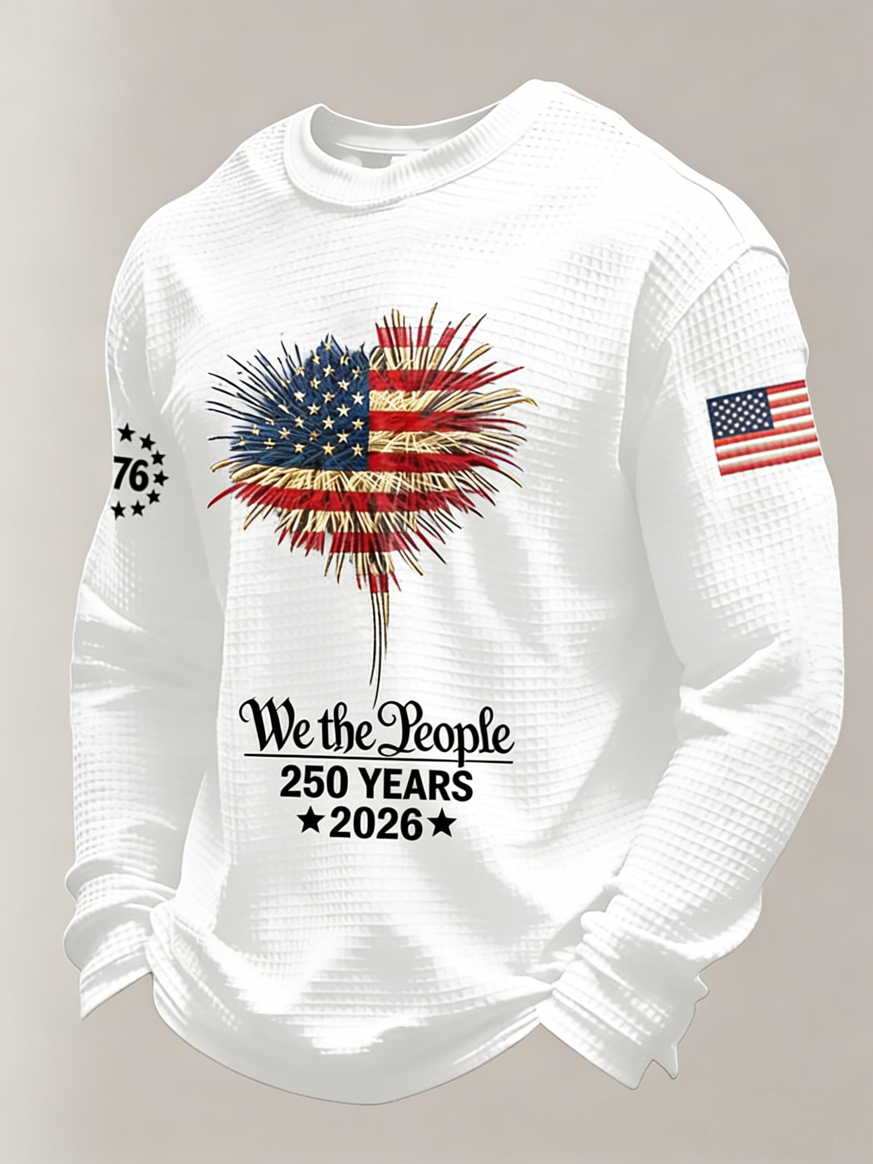 Men's Vintage America 250th Anniversary Printed Casual Top