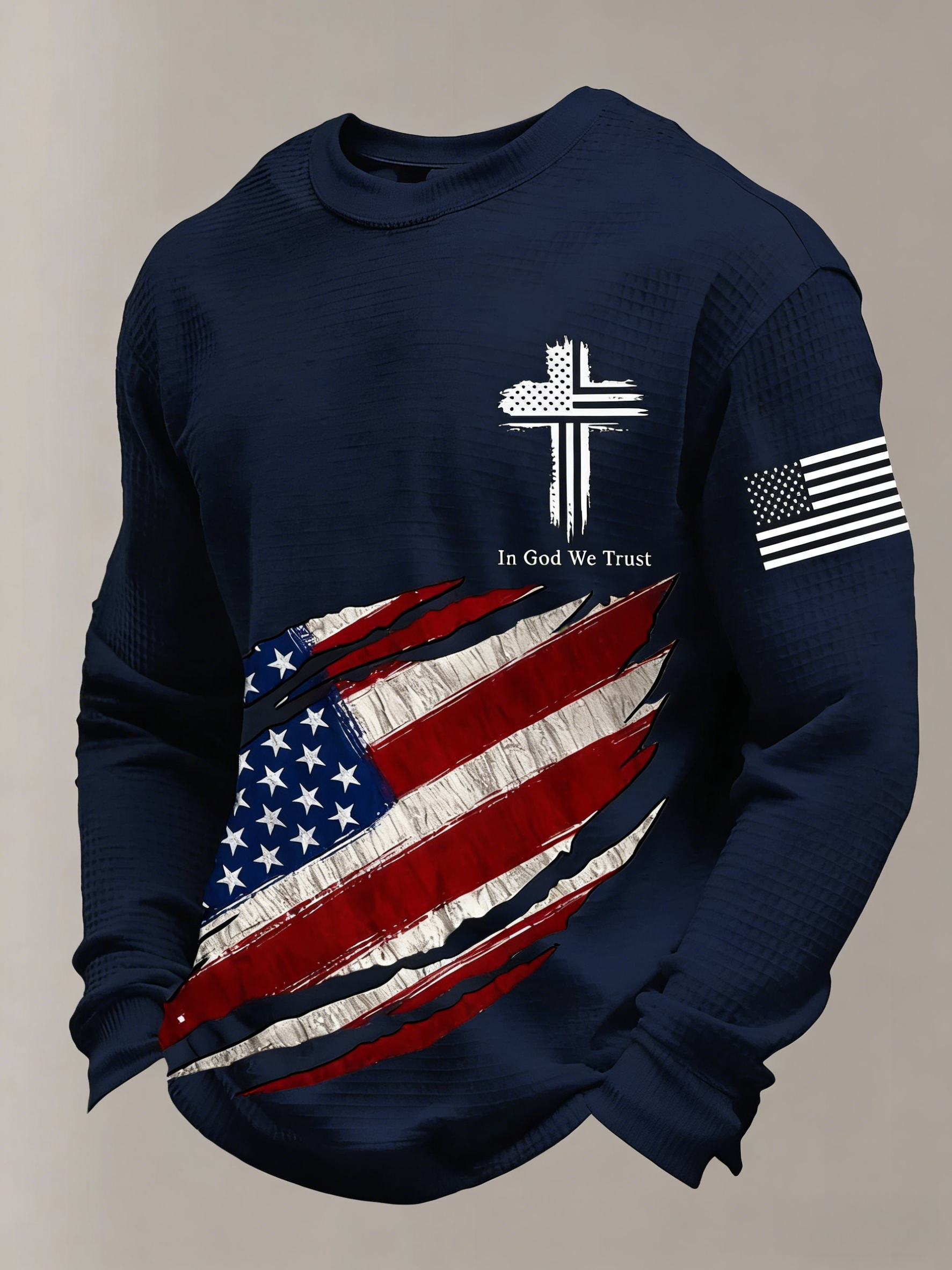 Men's Retro Faith Printed Casual Long-Sleeved Top