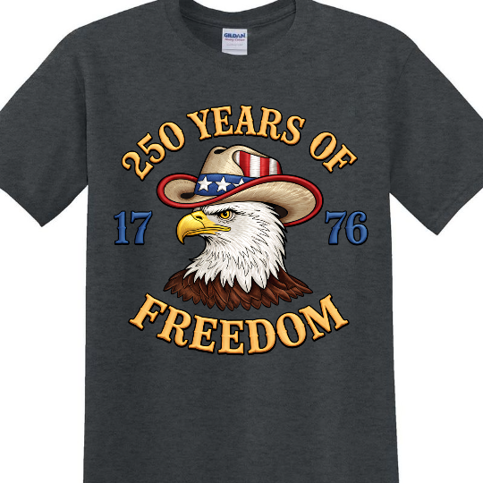 Faux Embroidery Patriotic Eagle Dark Shirt | USA 250 Years Of Freedom Shirt, Patriotic Tee 684492