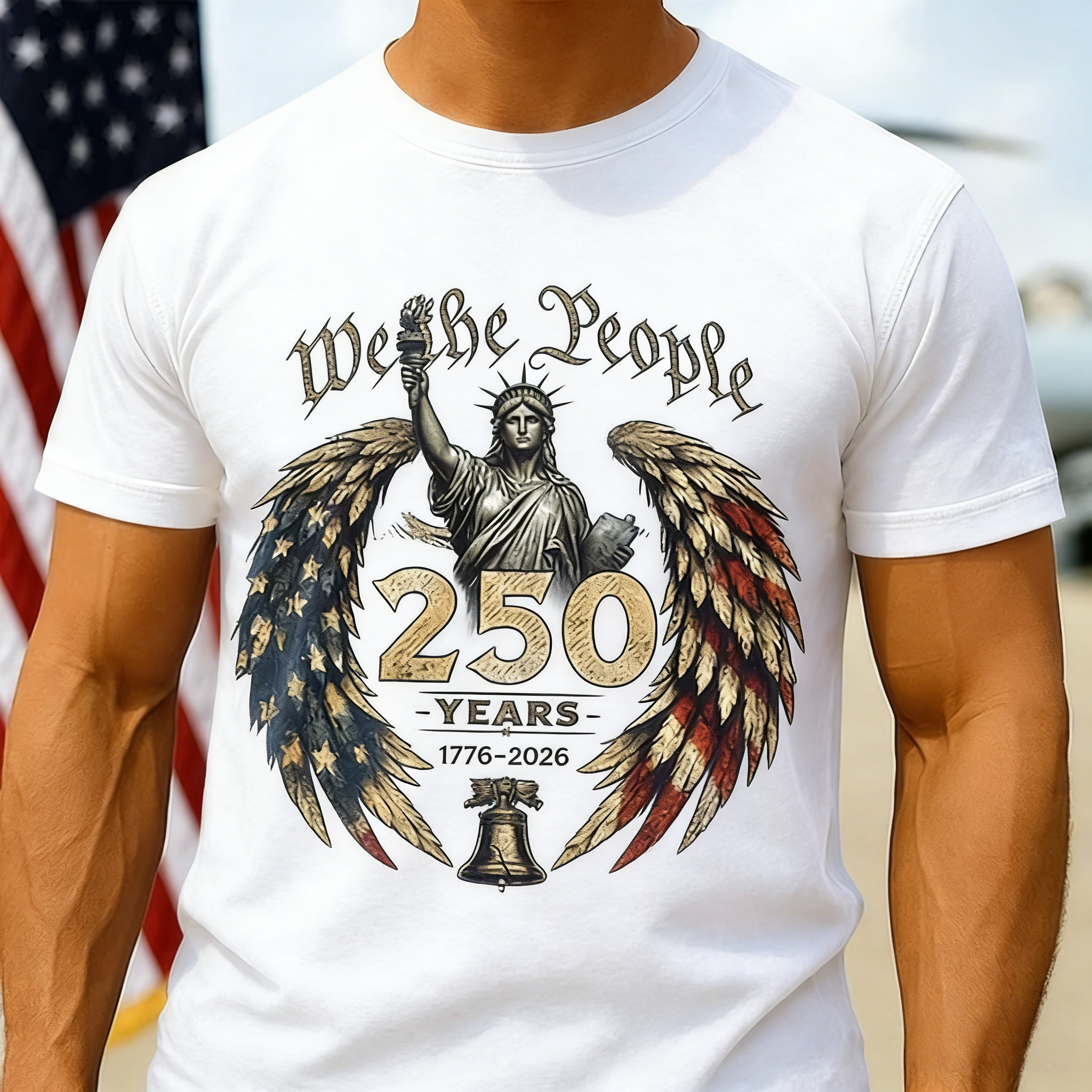 Men's 250th Anniversary Of The United States Crew Neck Short Sleeve T-shirt