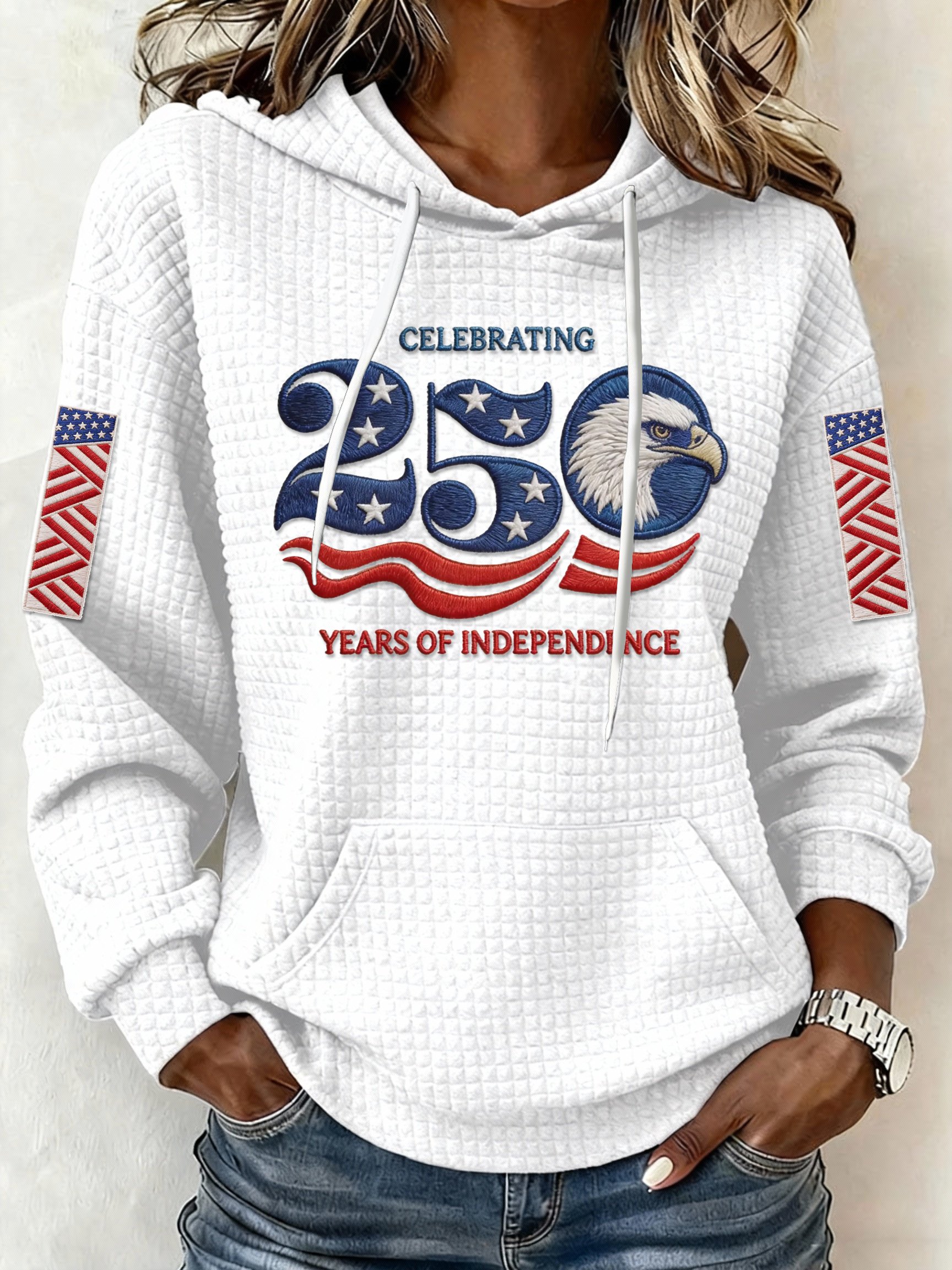 Women’s America 250th Anniversary Graphic Waffle Knit Hoodie