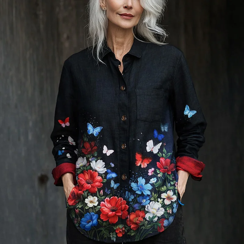 Women's 250th Anniversary Floral Print Casual Shirt