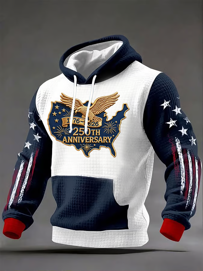 Men's Casual American 250th Anniversary Print Sweatshirt
