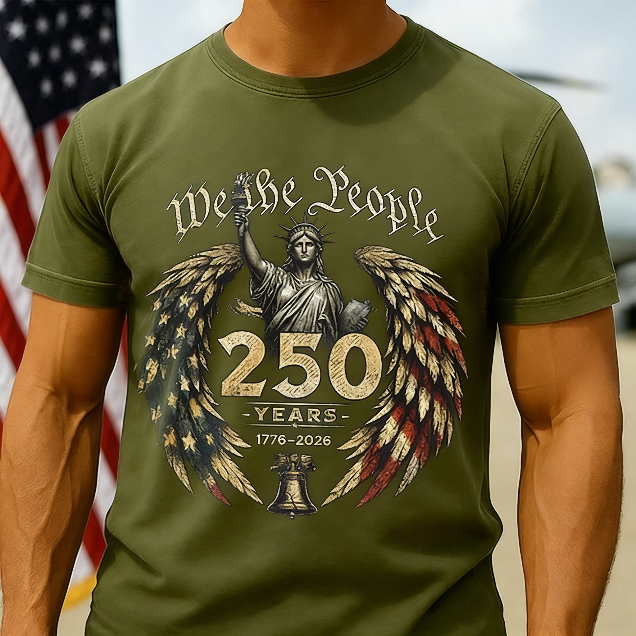 Men's 250th Anniversary Of The United States Crew Neck Short Sleeve T-shirt