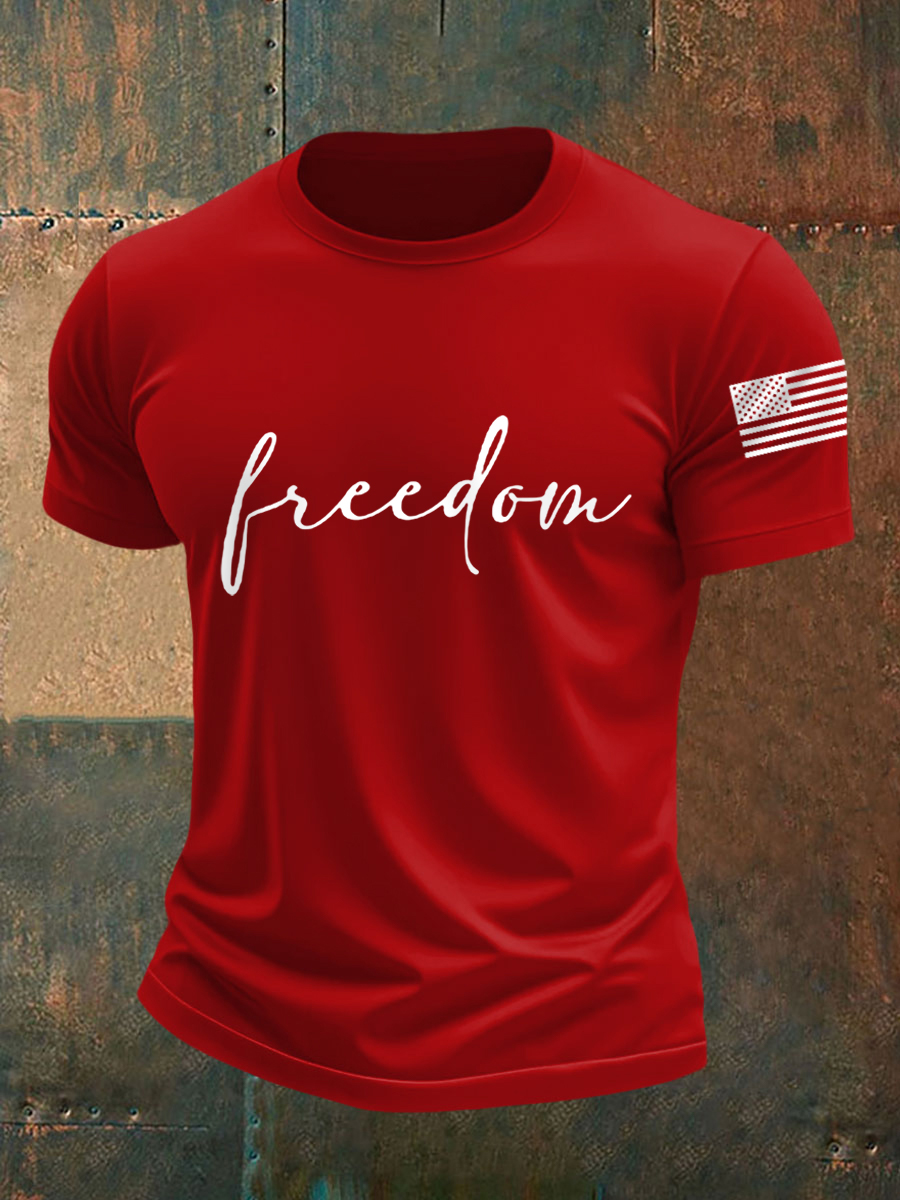 Men's Freedom USA Flag Print Tee