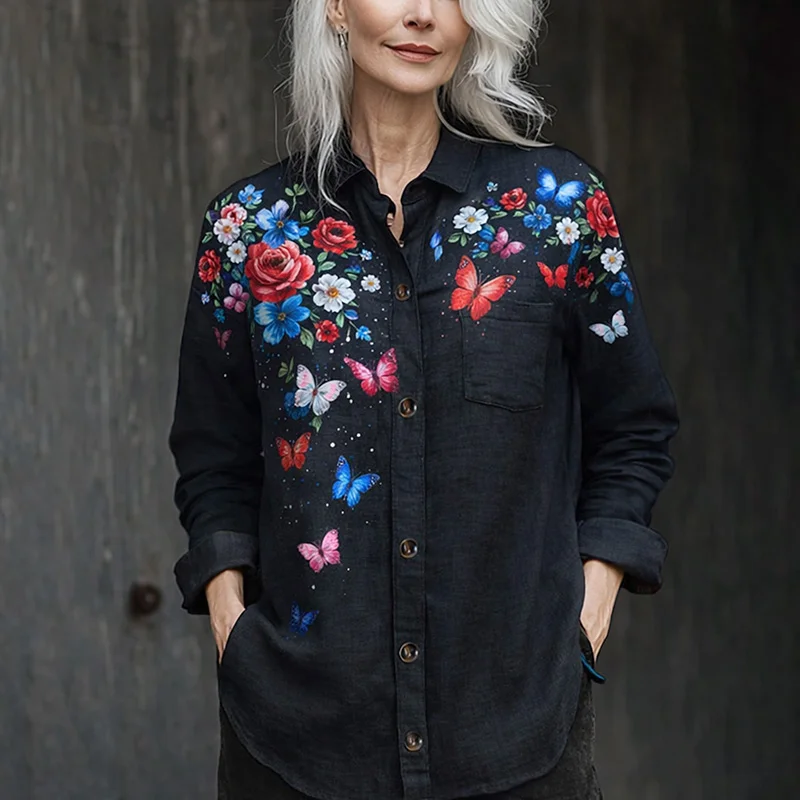 Women's 250th Anniversary Floral Print Casual Shirt