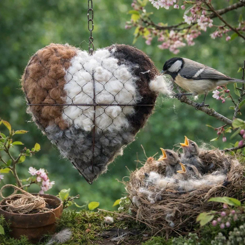 🔥LAST DAY 49% OFF - 🕊️🏡Handmade Natural Alpaca Fiber Bird Nesting Heart❤️A Cozy Gift for Birds