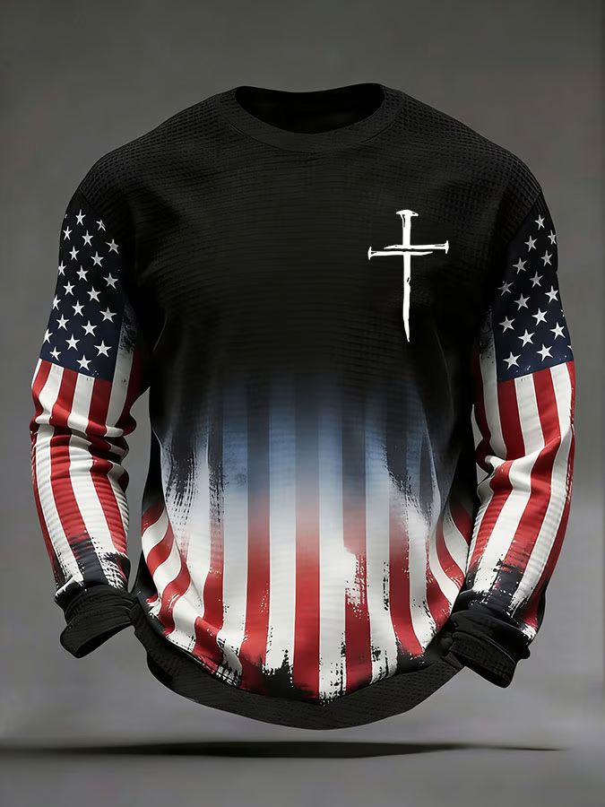 Men's casual faith waffle-knit T-shirt