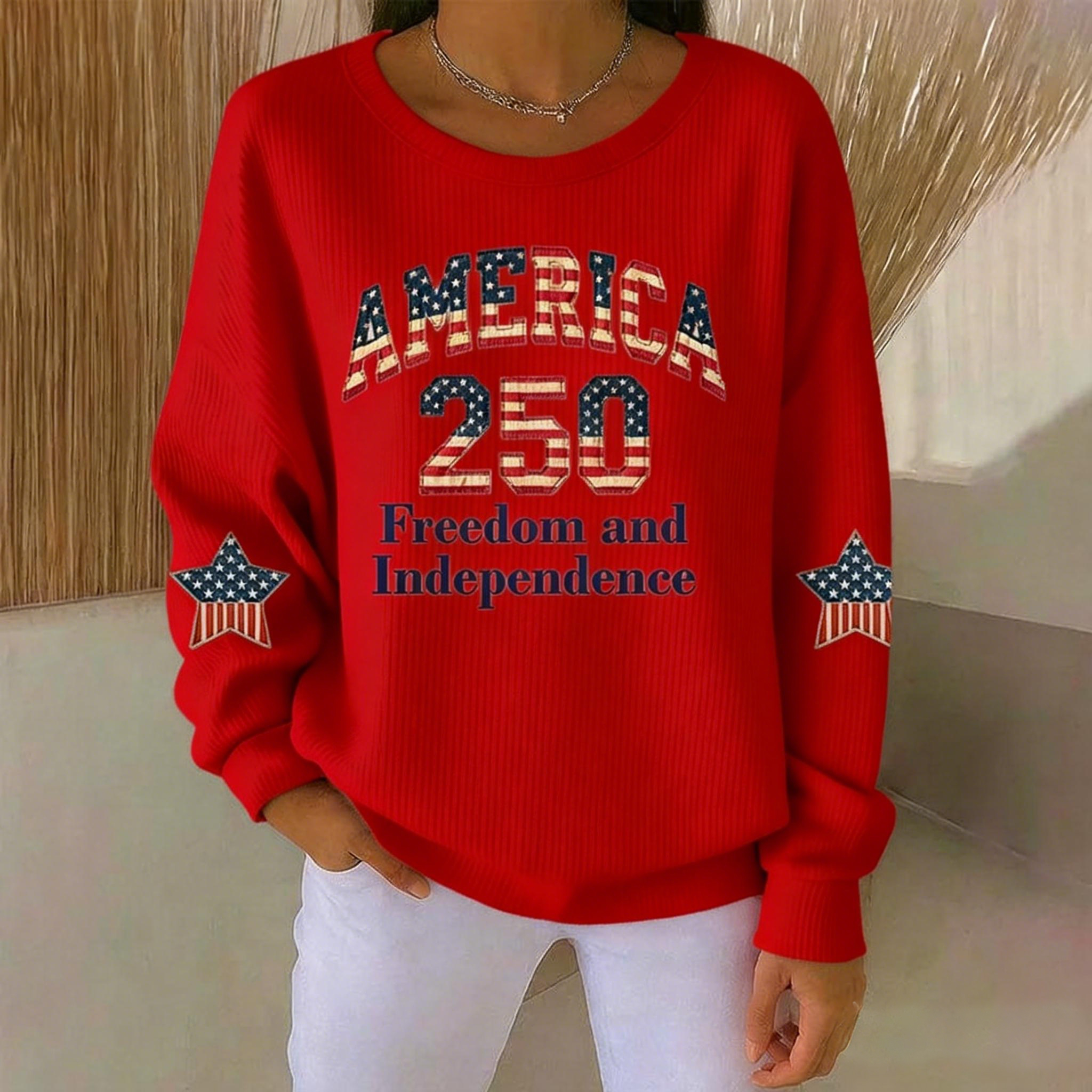 Women's US 250th Anniversary Printed Casual Sweatshirt