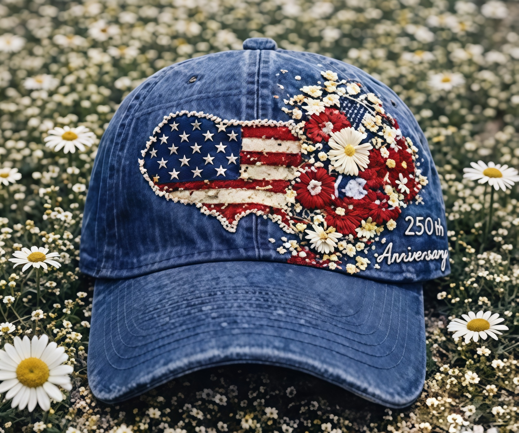 Retro 250th Anniversary Floral Art Print Casual Hat