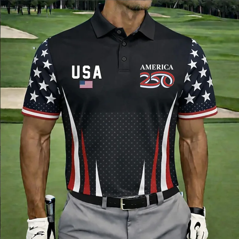 Men's American 250th Anniversary Casual Short-Sleeve Polo Shirt