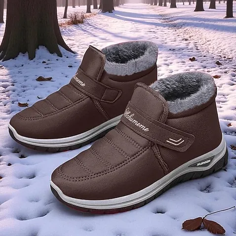 Women’s Slip-On Fleece-Lined Winter Boots – Warm, Waterproof & Anti-Slip