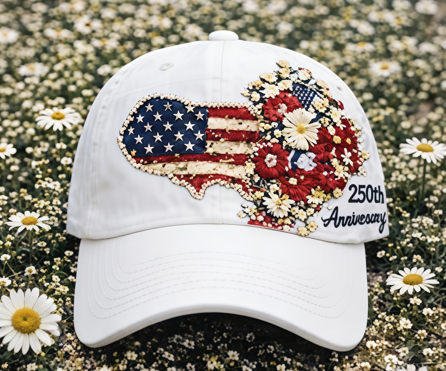 Retro 250th Anniversary Floral Art Print Casual Hat