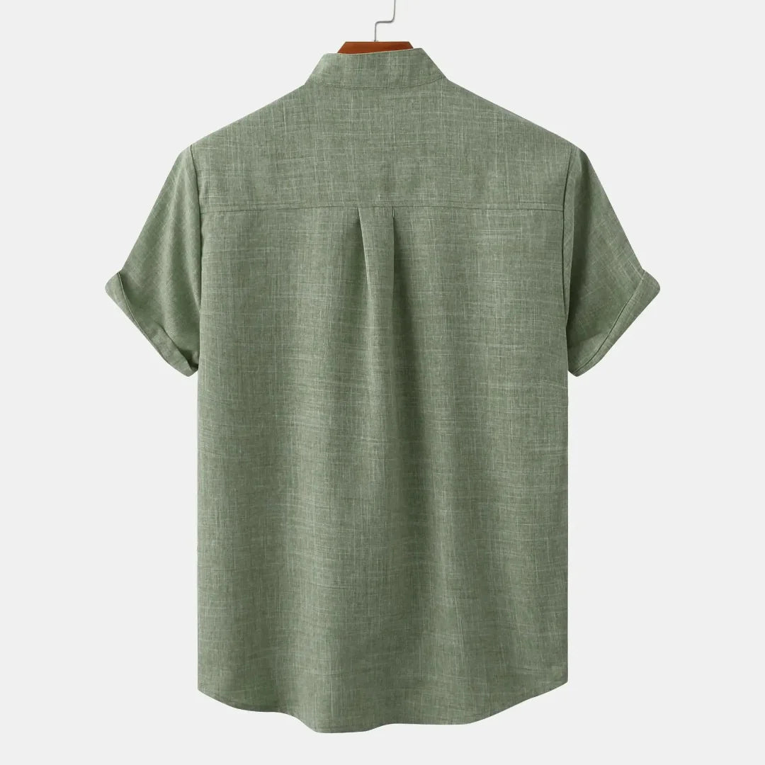 Misael | Neo Mandarin Collar Linen Shirt
