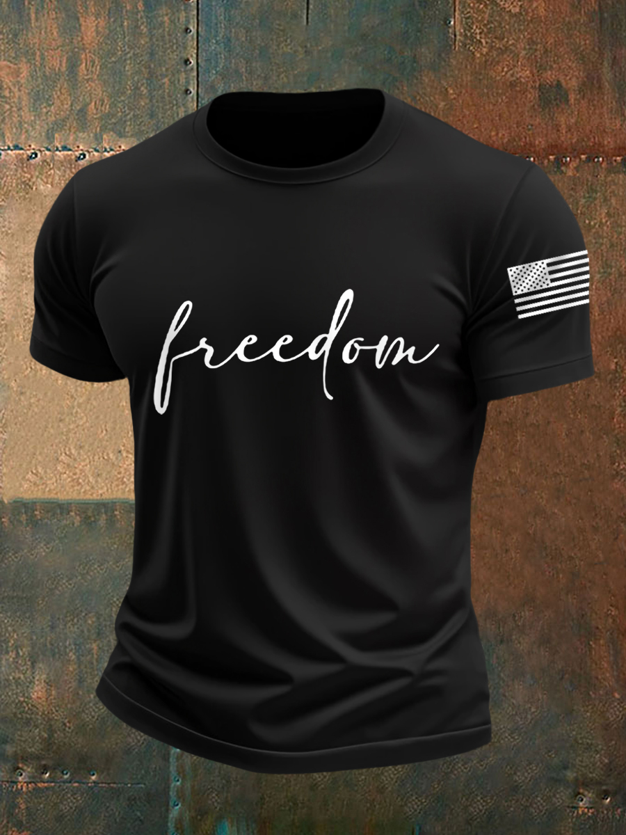 Men's Freedom USA Flag Print Tee