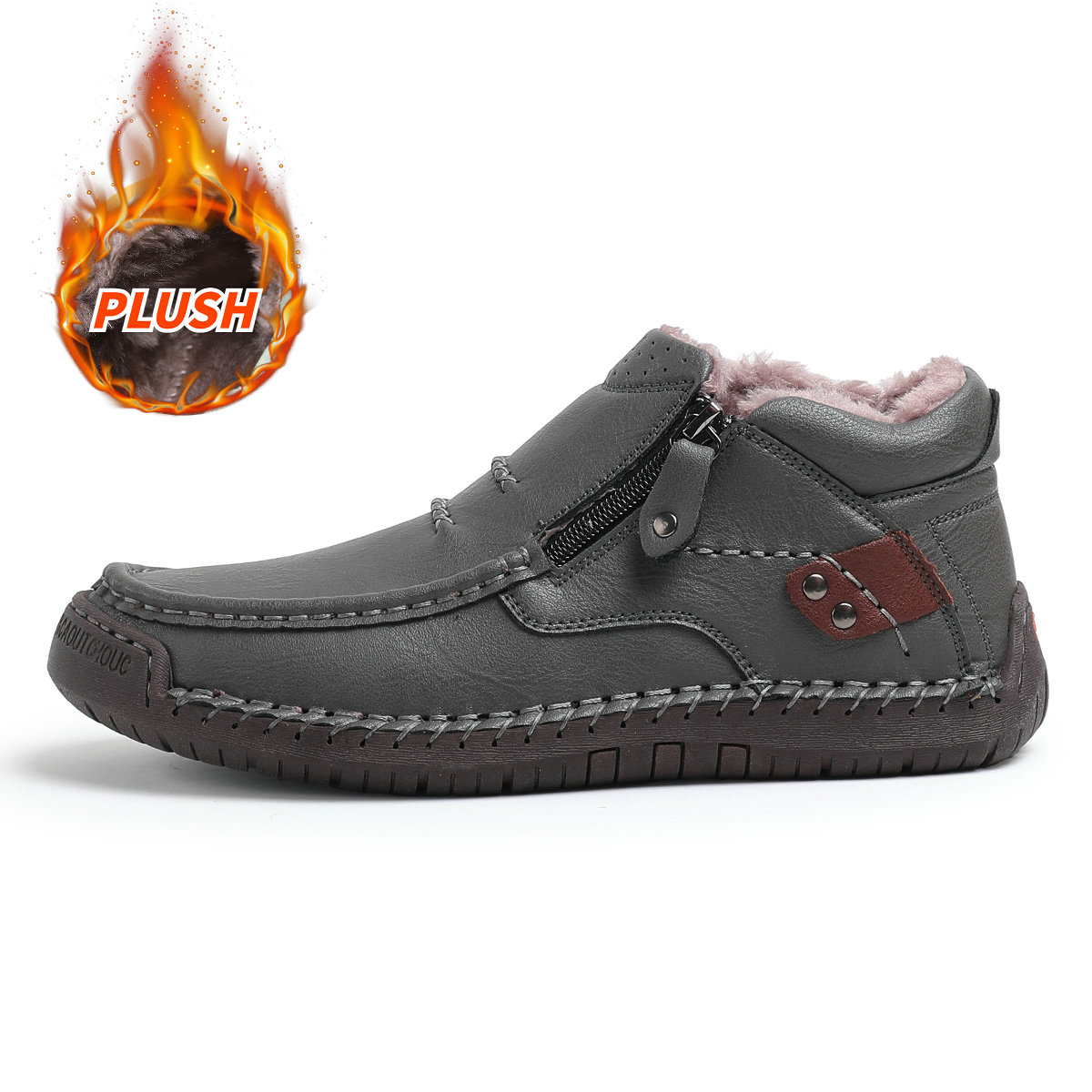 （Free shipping）⏰Limited Time Sale 70% OFF-Men’s Handmade Premium Leather Slip-On Driving Boots – Wide Toe, Arch Support, Waterproof, Pressure Relief, Non-Slip Sole&Warmth for Casual, Travel & Outdoor