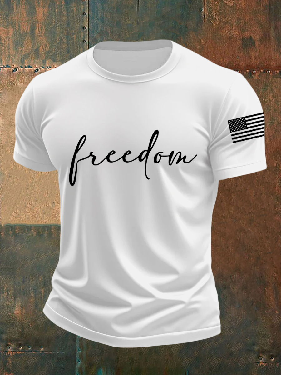 Men's Freedom USA Flag Print Tee