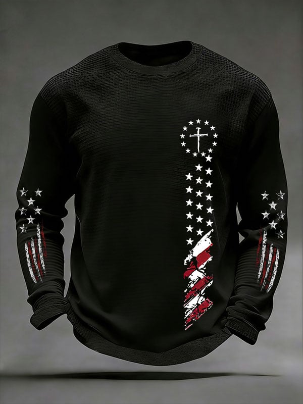 Men's casual faith waffle-knit T-shirt