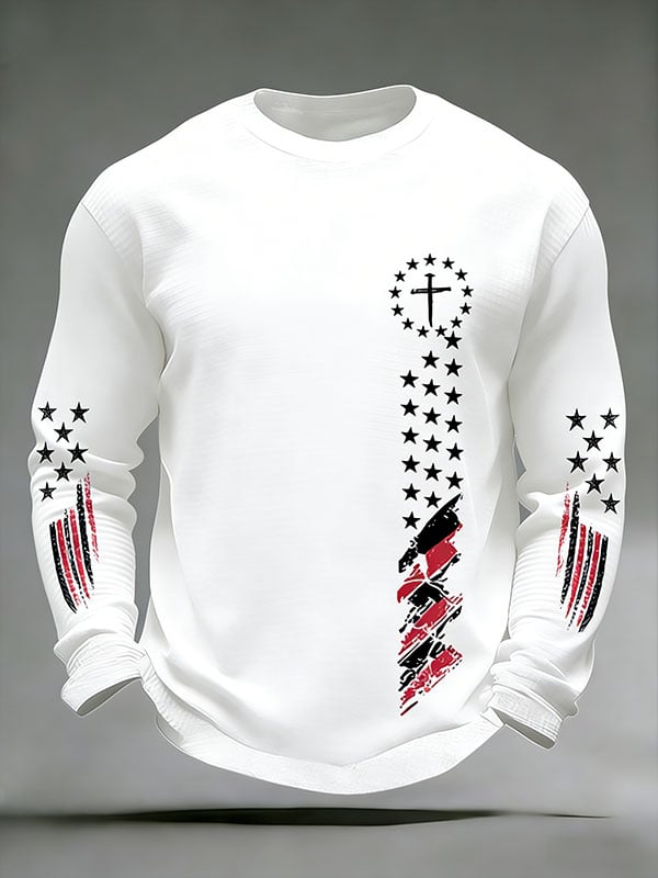 Men's casual faith waffle-knit T-shirt
