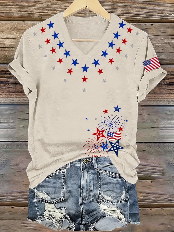 Women's 250th Anniversary American Casual Printed Short-Sleeve T-Shirt