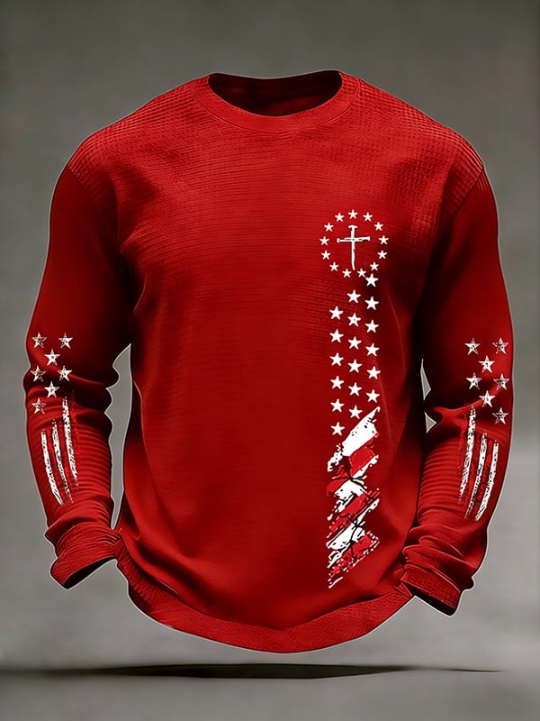 Men's casual faith waffle-knit T-shirt