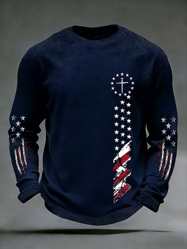 Men's casual faith waffle-knit T-shirt