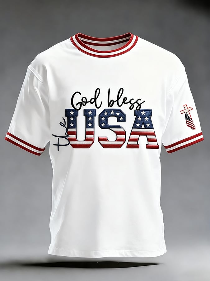 Men's 250th Anniversary of the United States Faith Print Short Sleeve T-shirt