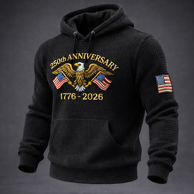 US 250th Anniversary Art Print Waffle Hoodie