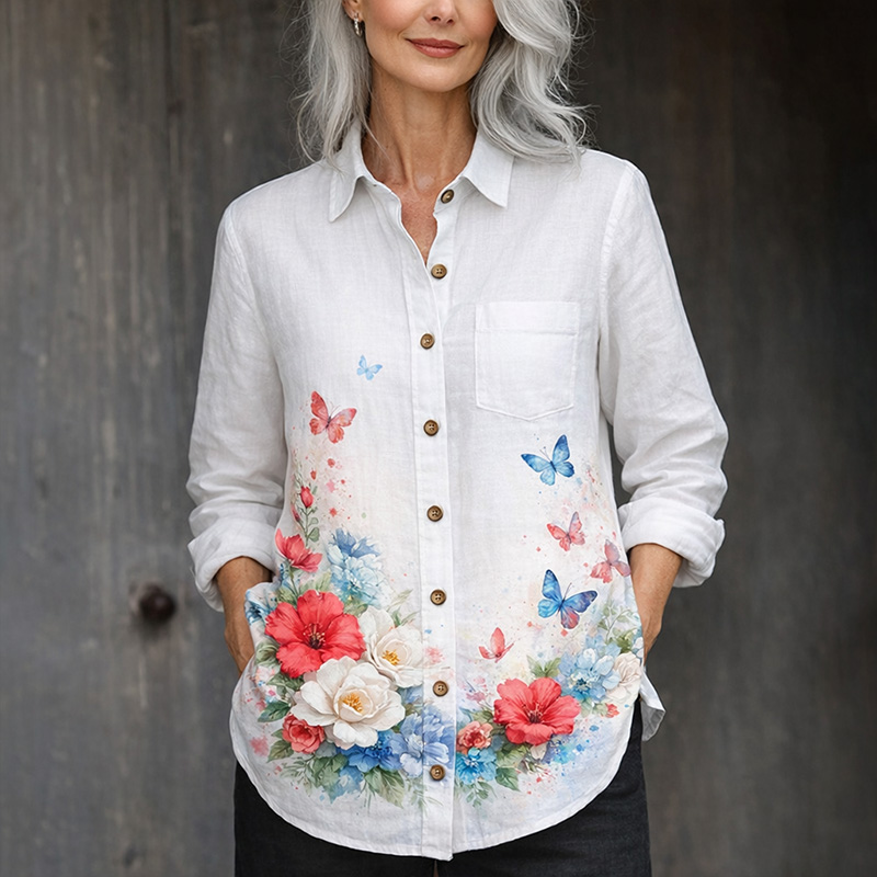 Women's 250th Anniversary Floral Print Casual Shirt