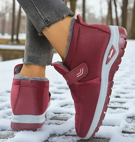 Women’s Slip-On Fleece-Lined Winter Boots – Warm, Waterproof & Anti-Slip