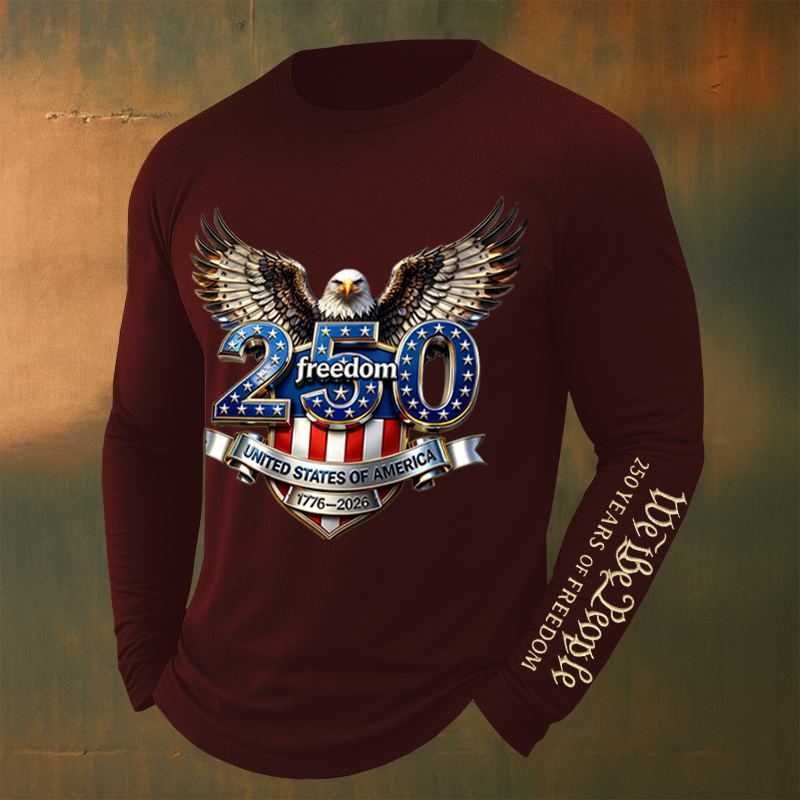 US 250th Anniversary Printed Casual Shirt