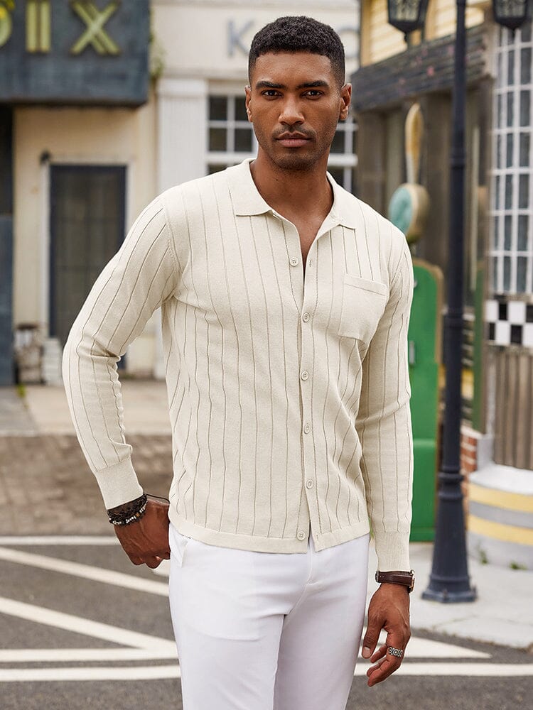 Casual Knit Ribbed Cardigan