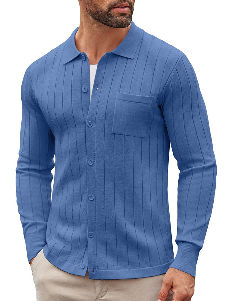 Casual Knit Ribbed Cardigan