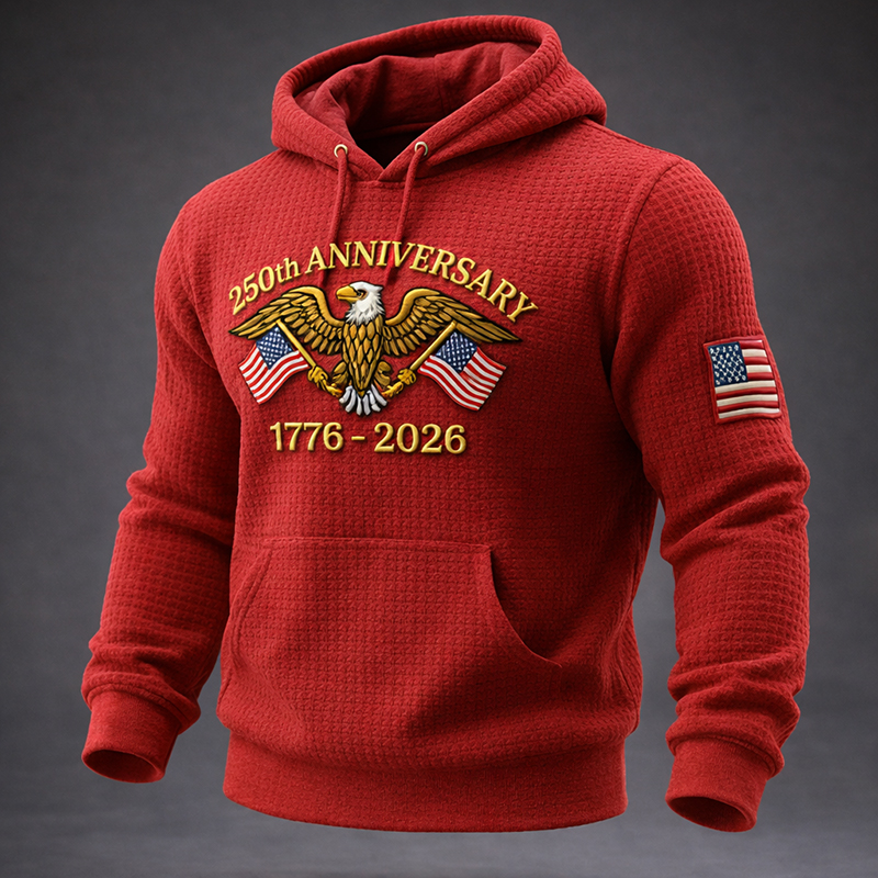 US 250th Anniversary Art Print Waffle Hoodie
