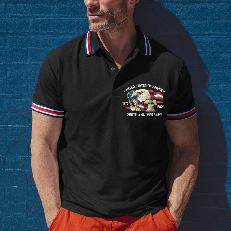Men's 250th Anniversary Print Casual Polo Shirt